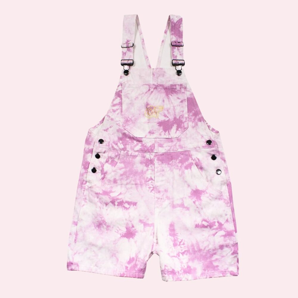 Odd Future Tie Dye Overalls - Pink/White Size Small